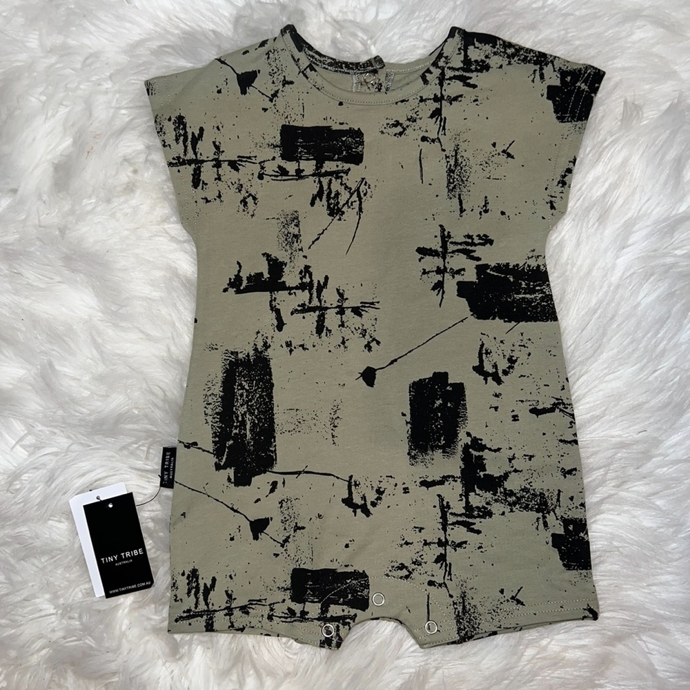 12/18 Sage Green Summer Romper- super stretchy NWT